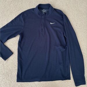 Nike Men's Dark Blue Dri-FIT quarter zip